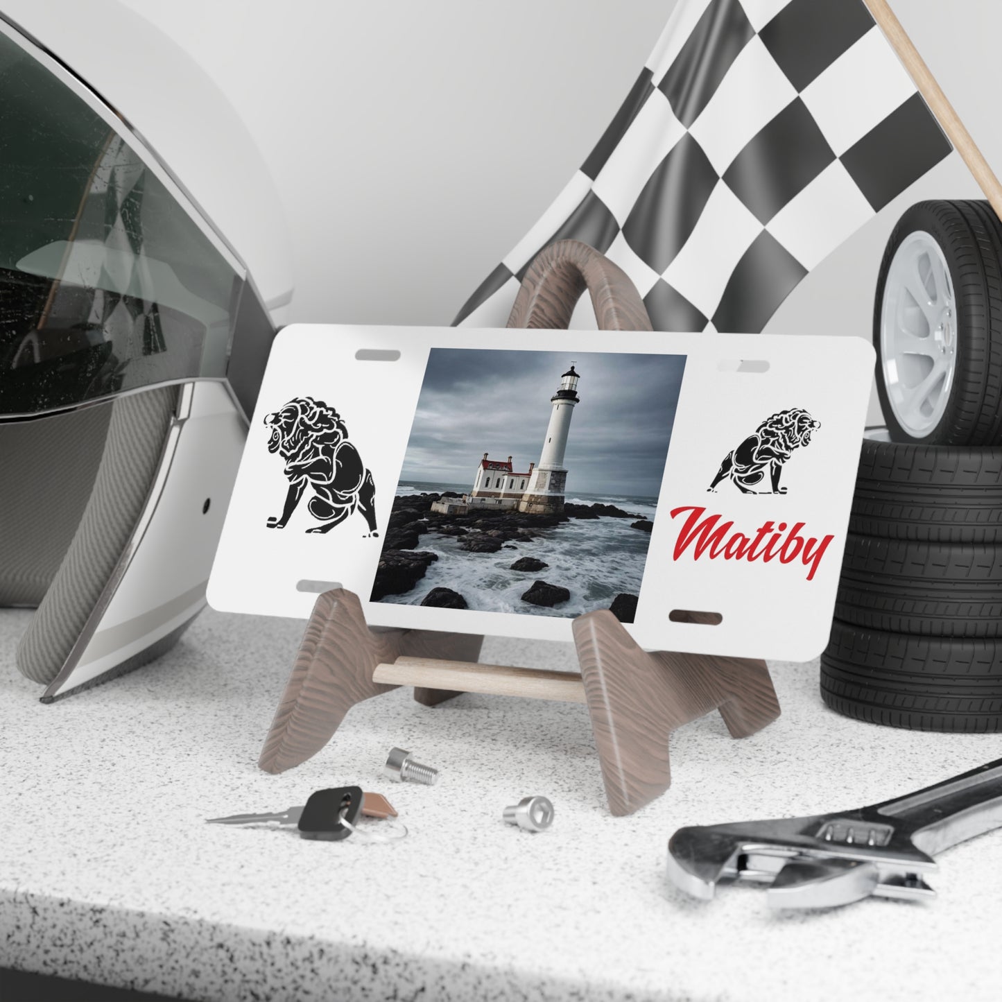 Matiby Lighthouse White Vanity Plate