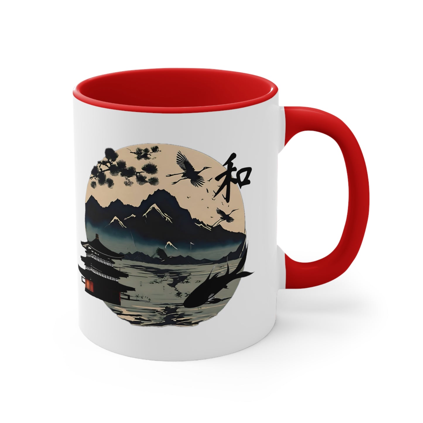 Japanese Landscape Accent Mug, 11oz