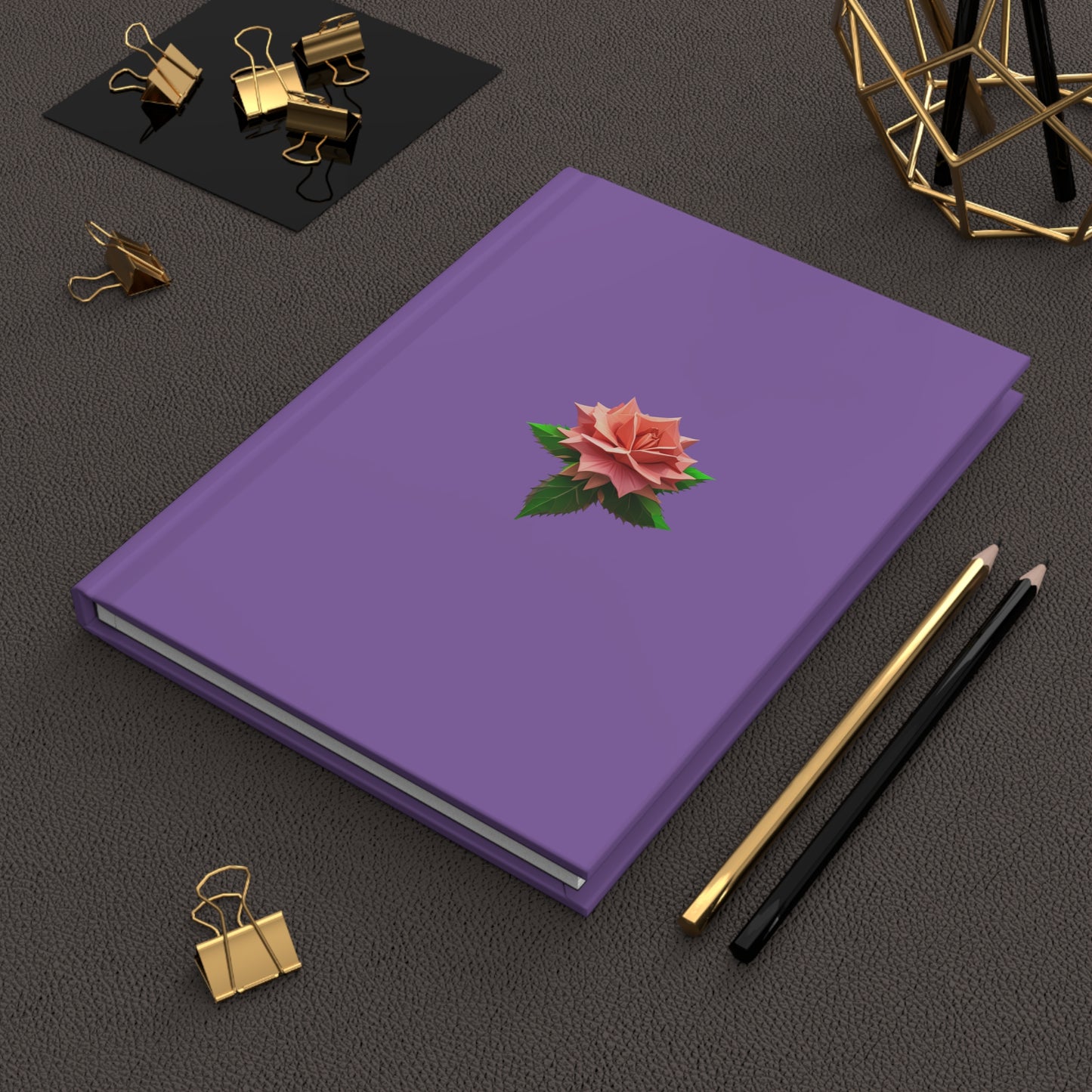 Rose Hardcover Journal Matte Light Purple