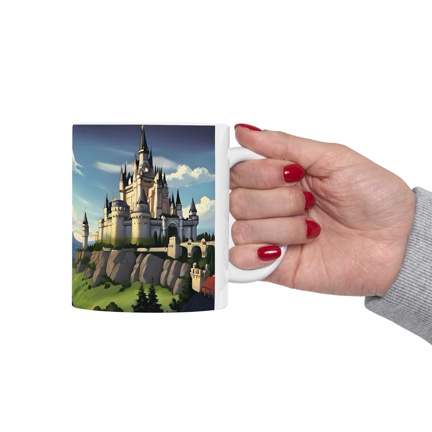 Artzy Castle Ceramic Mug, 11oz