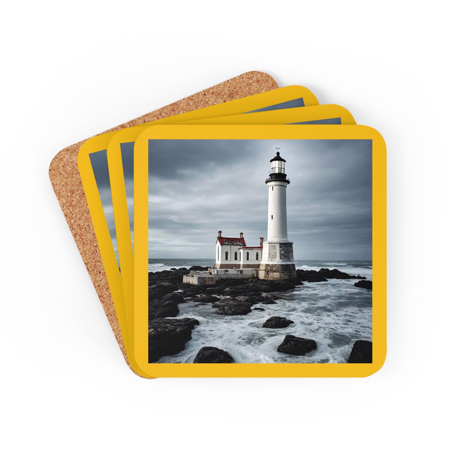 Matiby Lighthouse Corkwood Coaster Set