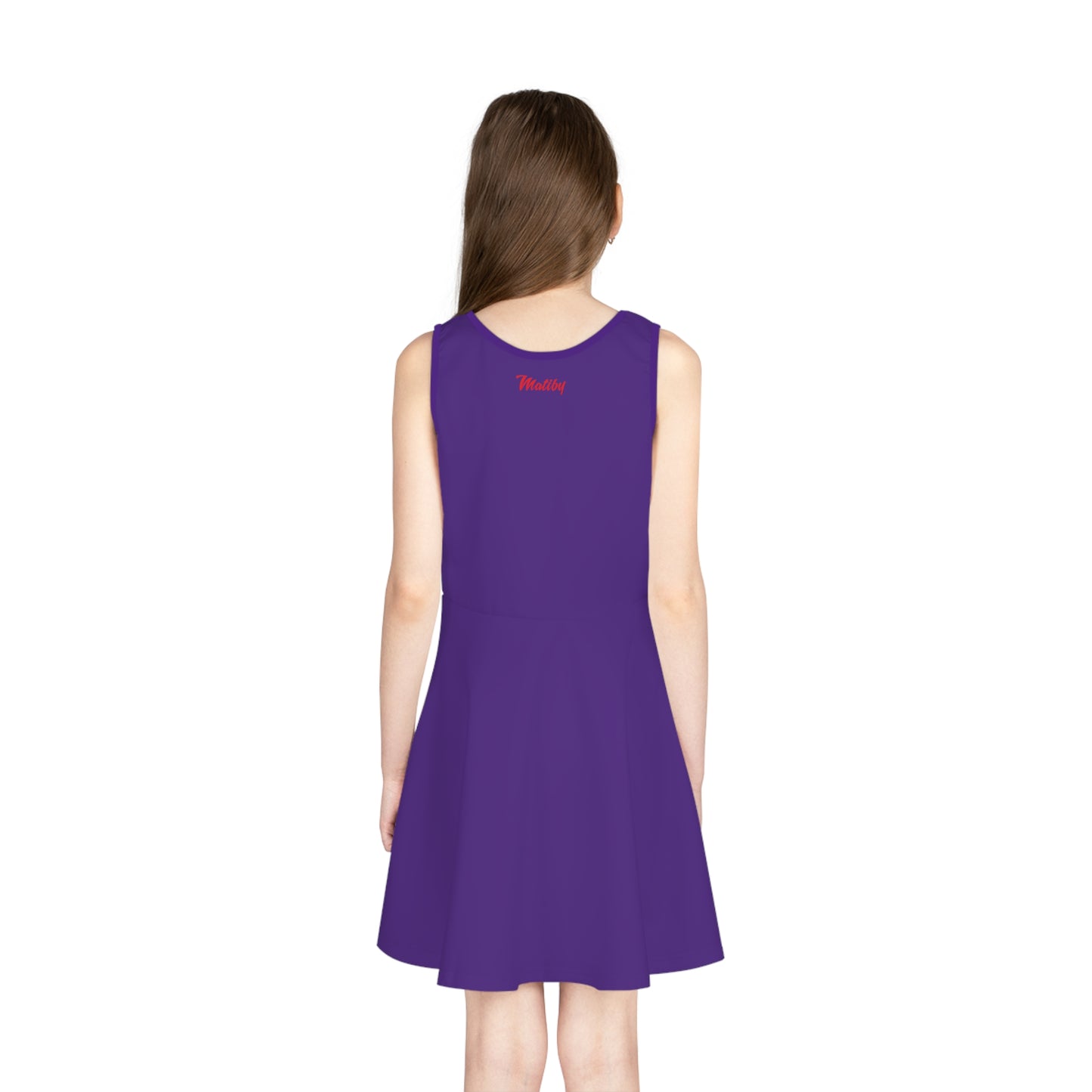 Girls' Purple Sleeveless Sundress (AOP)