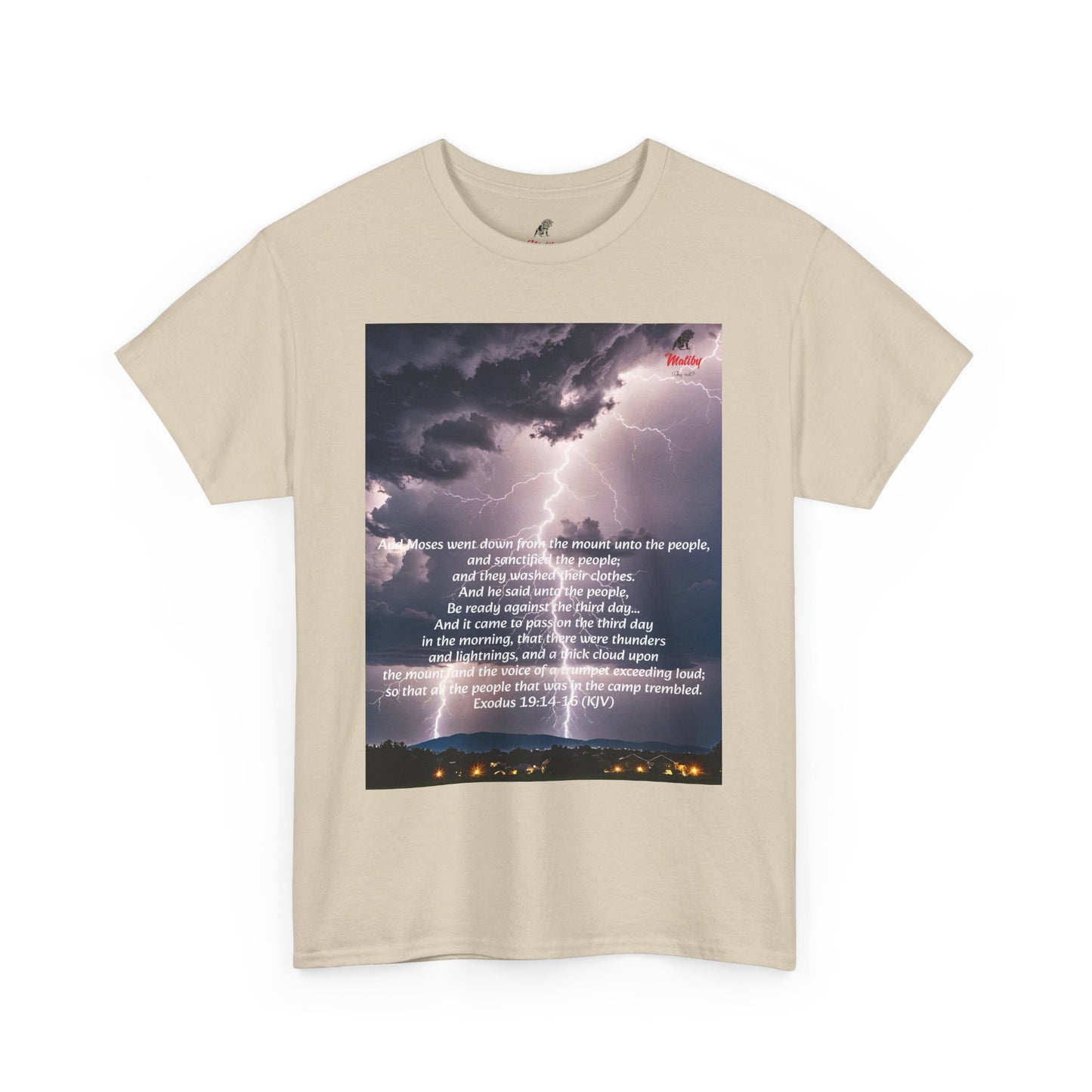 Lightning Style People Tremble Unisex Heavy Cotton Tee, Dual Side, W Font