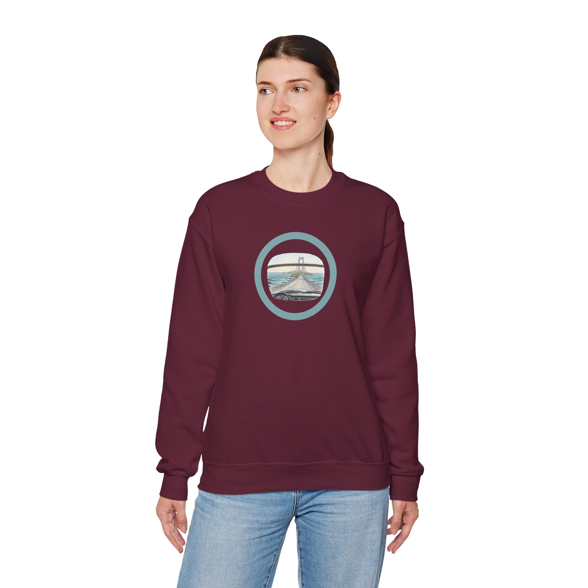 Coastal Bridge Drive Circle Crewneck Sweatshirt