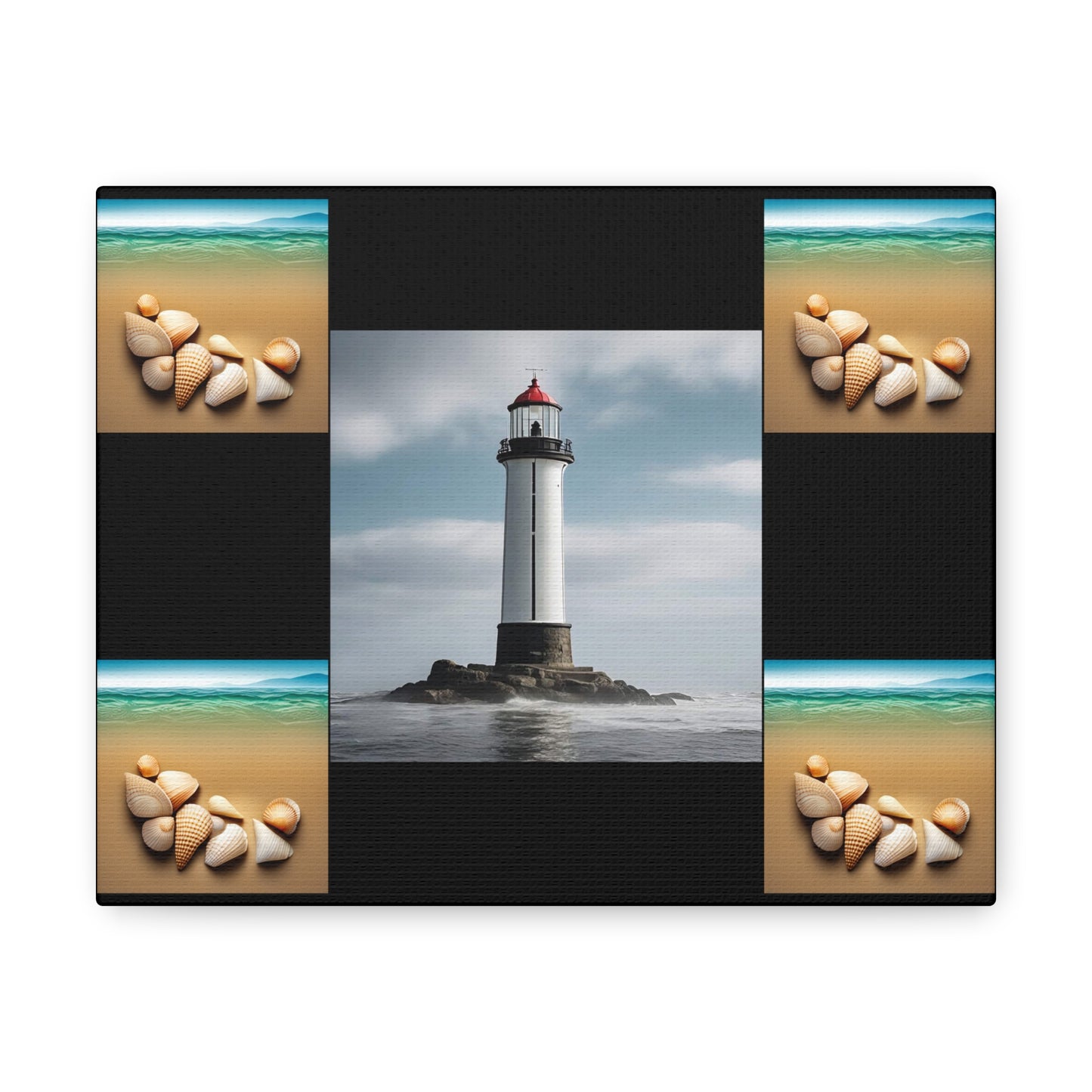 Lighthouse Black Canvas Gallery Wraps