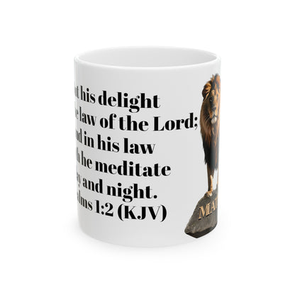 Bible Speaks Psalms 1:2 Ceramic Mug, 11oz