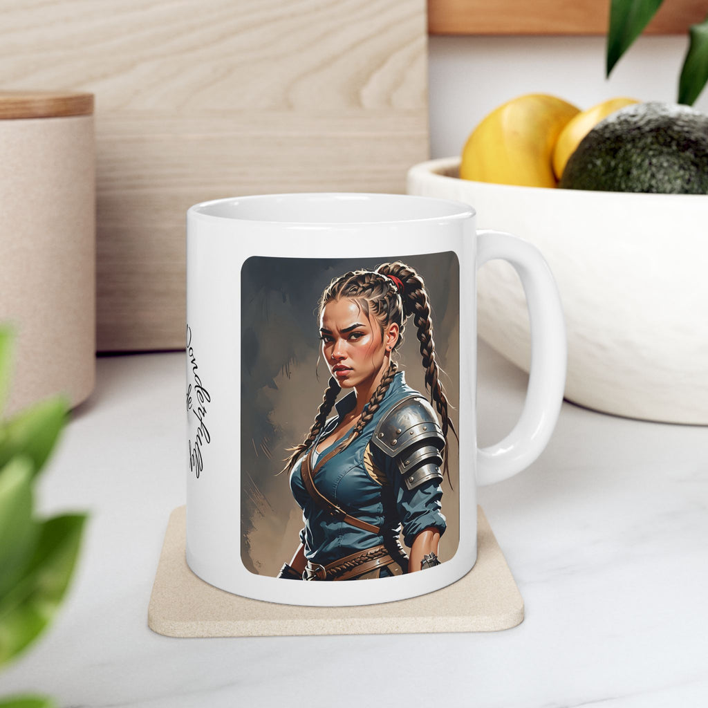 Gentle Woman of Valor #16 White Ceramic Mug - Fearfully & Wonderfully Made Tribute Cup (11oz/15oz)
