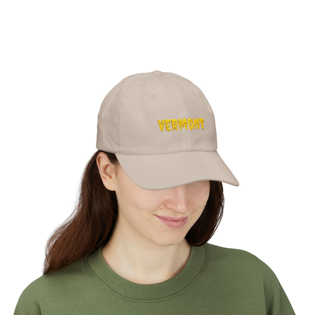 Vermont United States of America Gold Embroidered Classic Dad Cap | VT 14th USA Baseball Hat