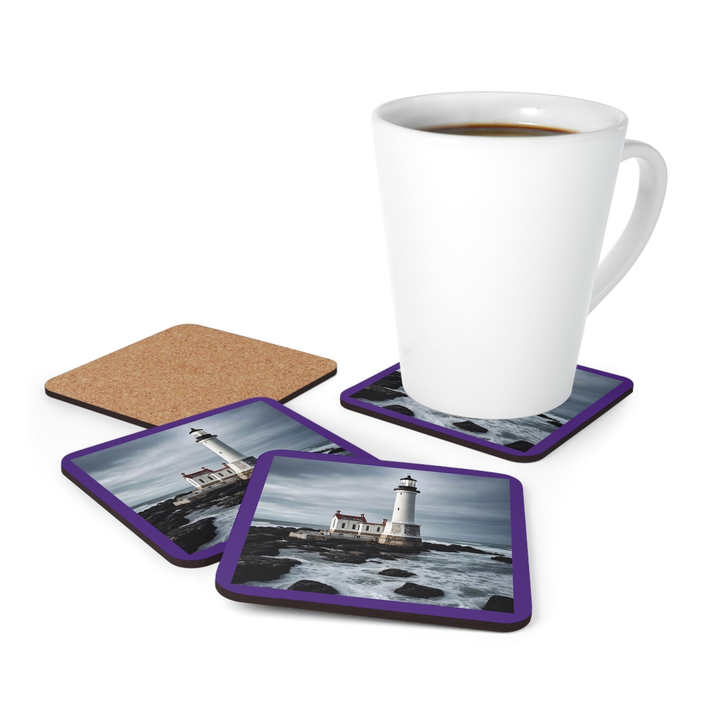 Matiby Lighthouse Corkwood Coaster Set