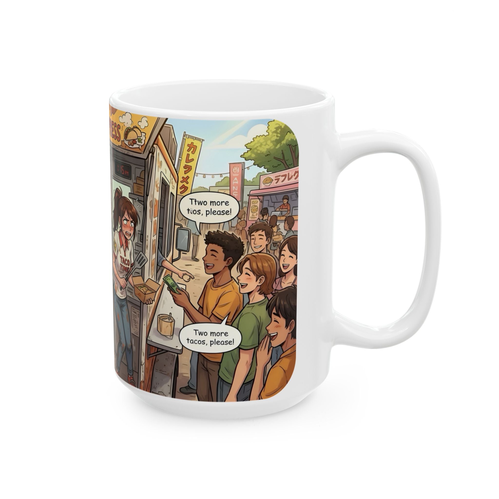 The Hungry Express "Gotta Go" White Ceramic Mug, Busy Food Truck Crew Cup (11oz/15oz)