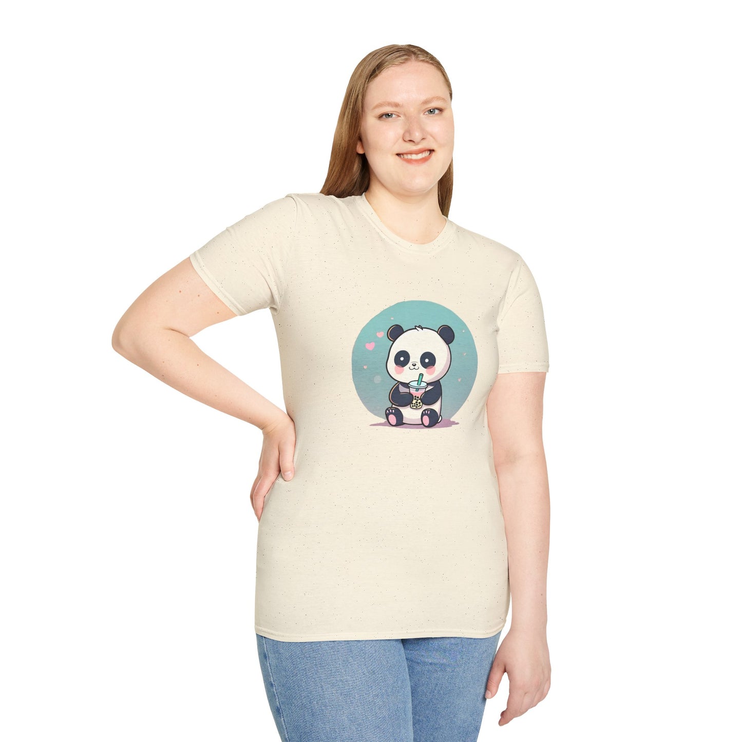 Panda With Boba Unisex Softstyle T-Shirt