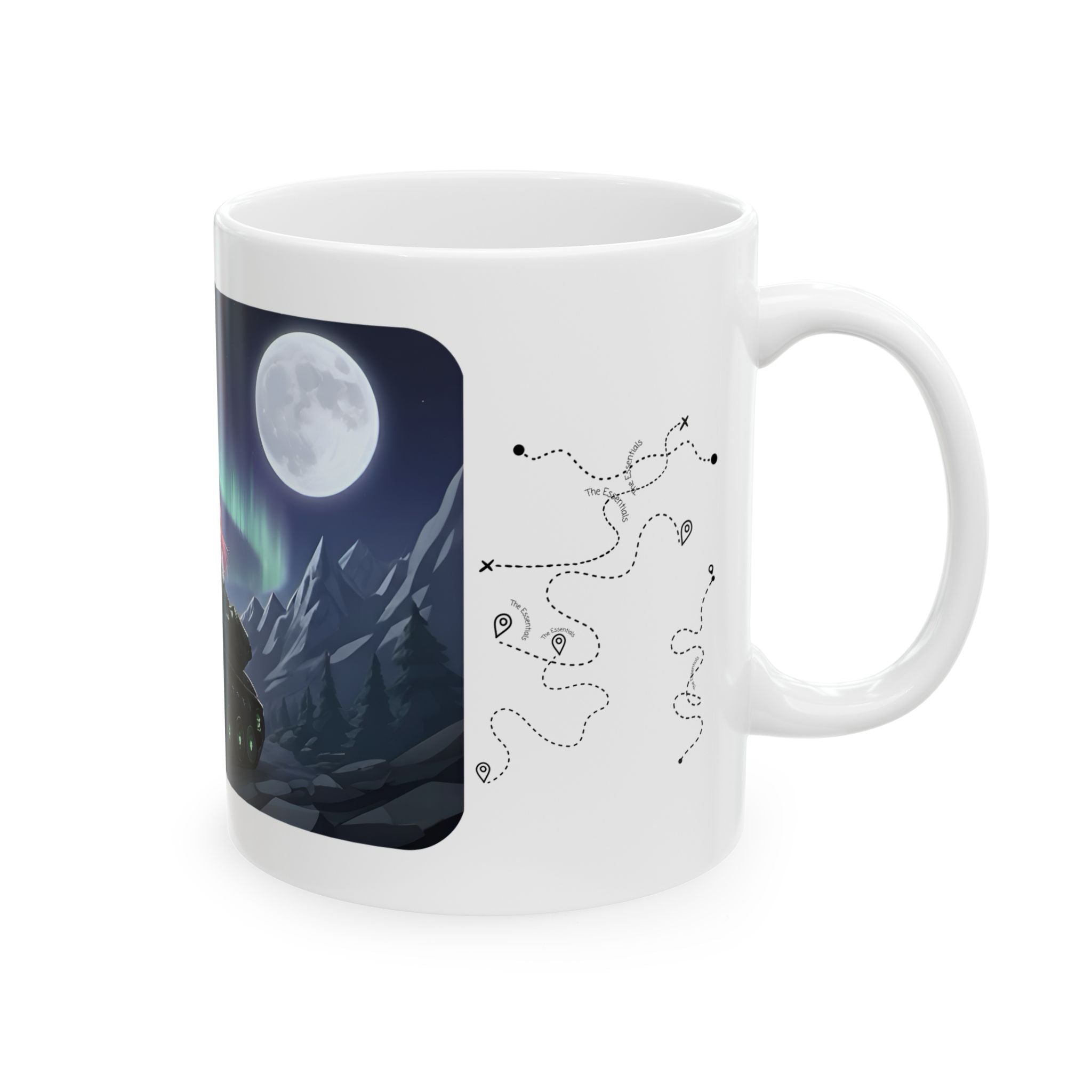 Aurora Borealis Northern Lights Vista White Ceramic Mug – Life’s Little Wonders Cup (11oz/15oz)
