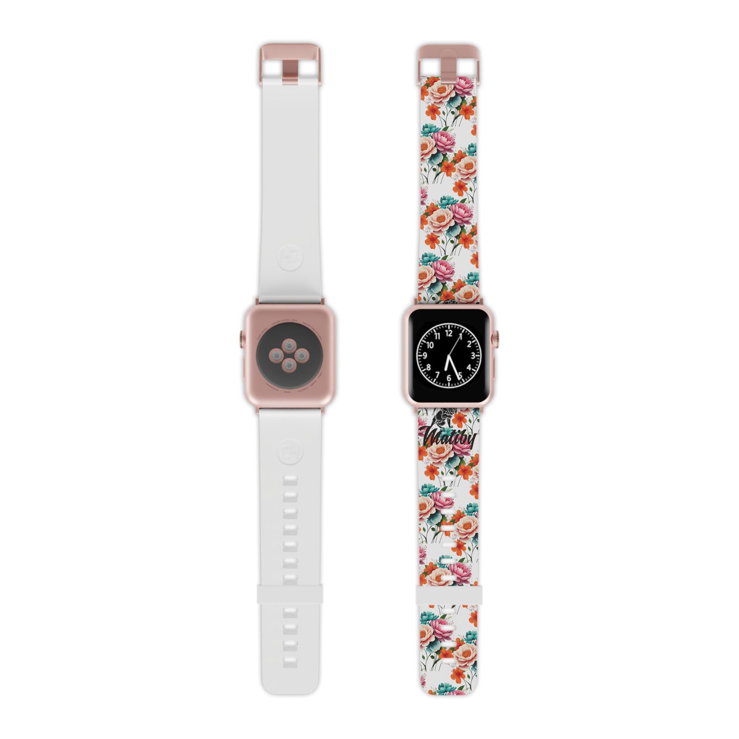 Matiby White Floral Watch Band for Apple Watch