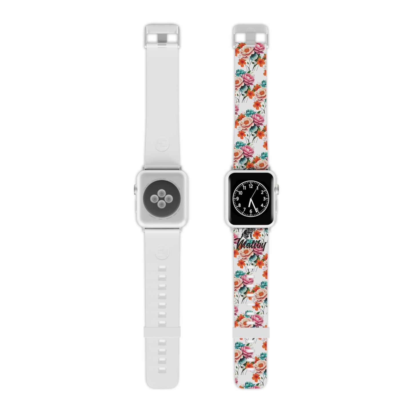 Matiby White Floral Watch Band for Apple Watch