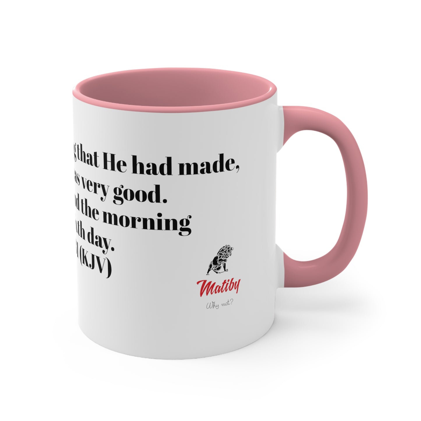 Bible Speaks Gen 1:31 Accent Mug, 11oz