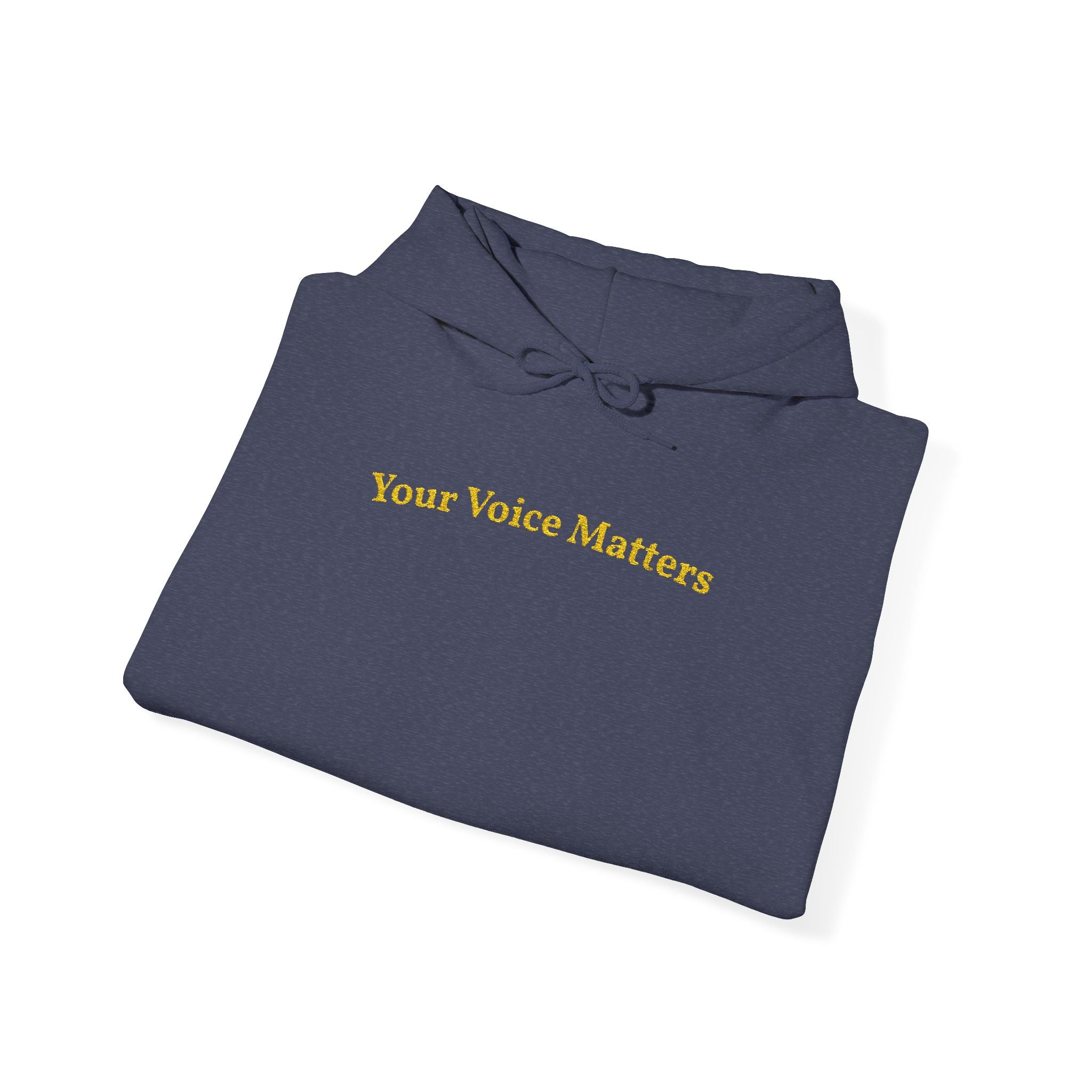 Your Voice Matters Gold Embroidered Unisex Heavy Blend Hooded Sweatshirt, Strength And Hope Hoodie