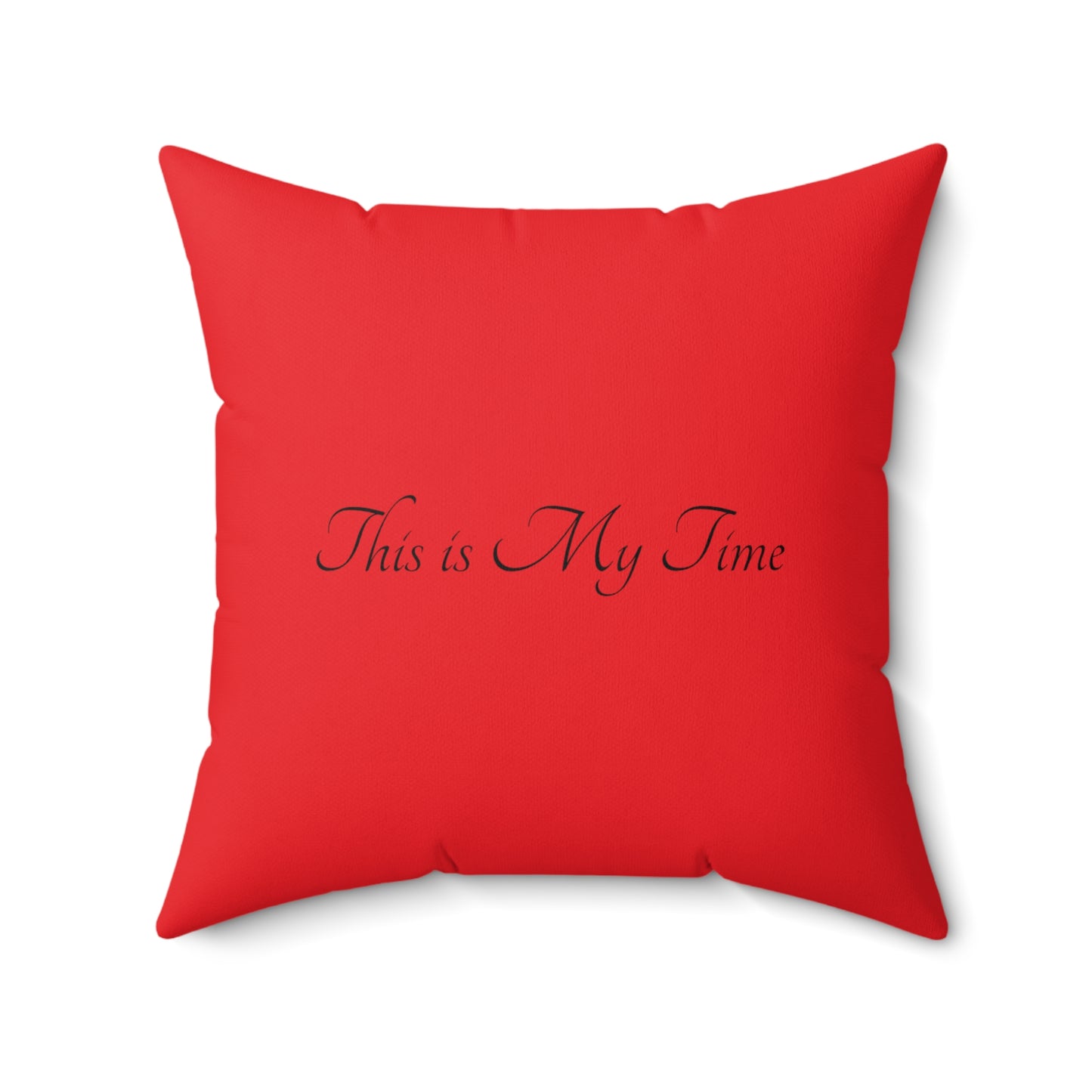 Red Matiby Flower Spun Polyester Square Pillow