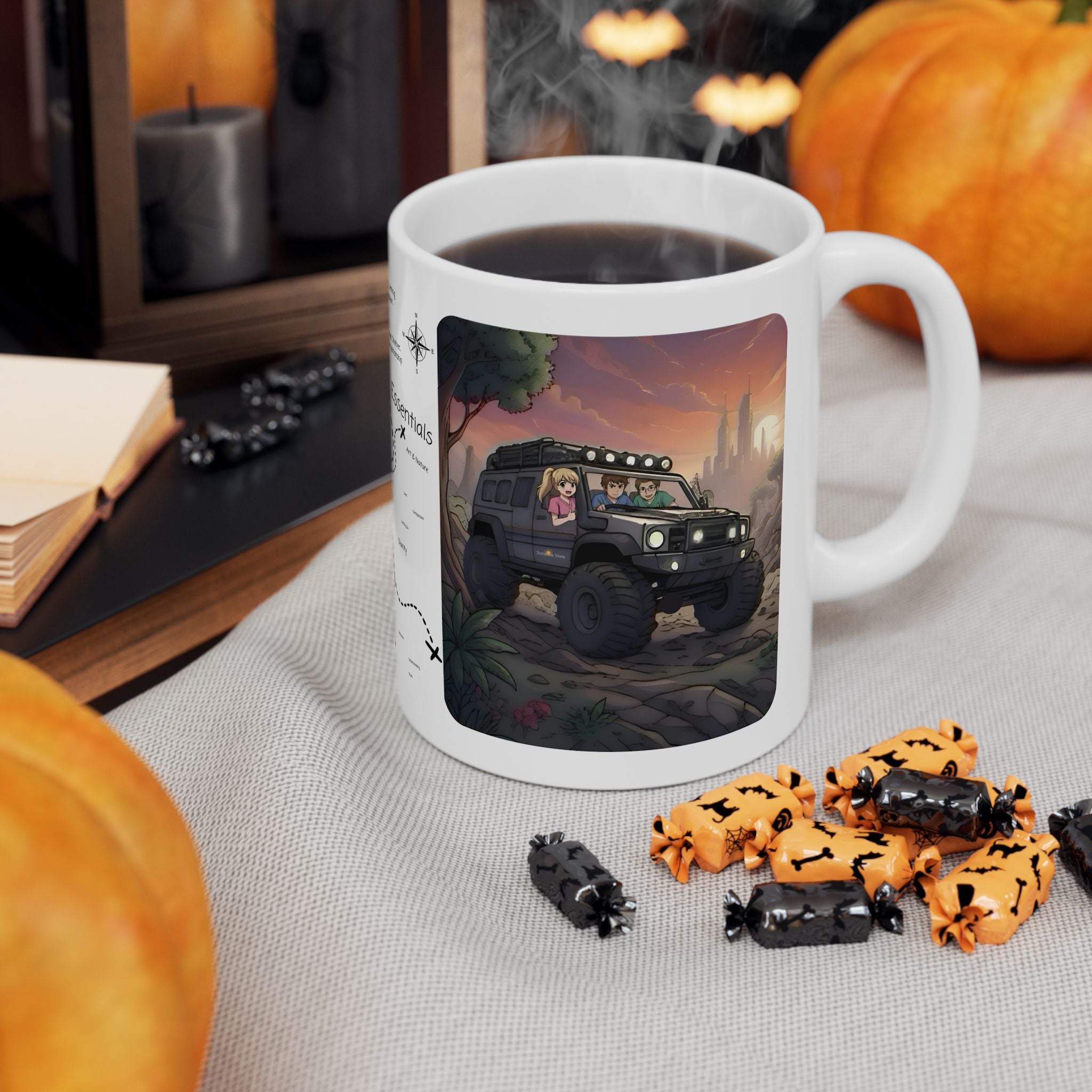 Adventure 4x4 Trucks #13, Hospital Healthcare Workers On The Go White Ceramic Mug — Find Your Path To The Essentials Cup (11oz & 15oz)