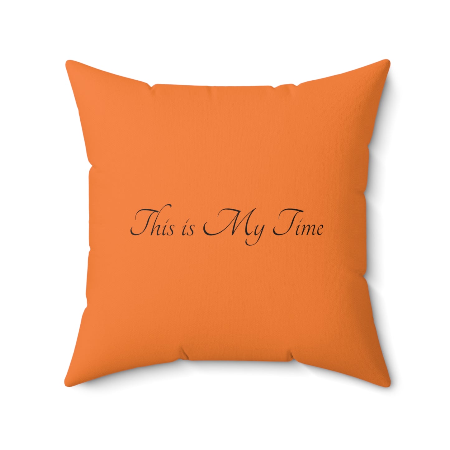 Orange Flower Spun Polyester Square Pillow