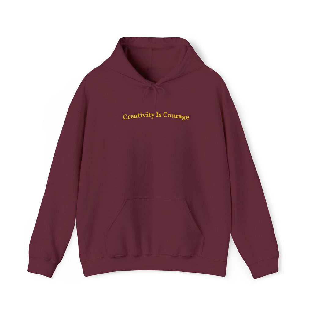 Creativity Is Courage Gold Embroidered Unisex Heavy Blend Hooded Sweatshirt, Strength And Hope Hoodie