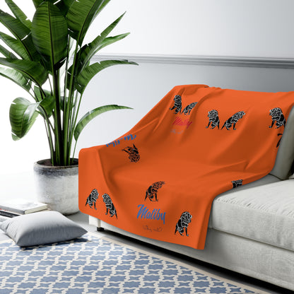 Matiby Lion Orange Sherpa Fleece Blanket