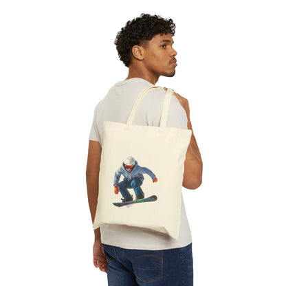 Snowboarding Cotton Canvas Tote Bag