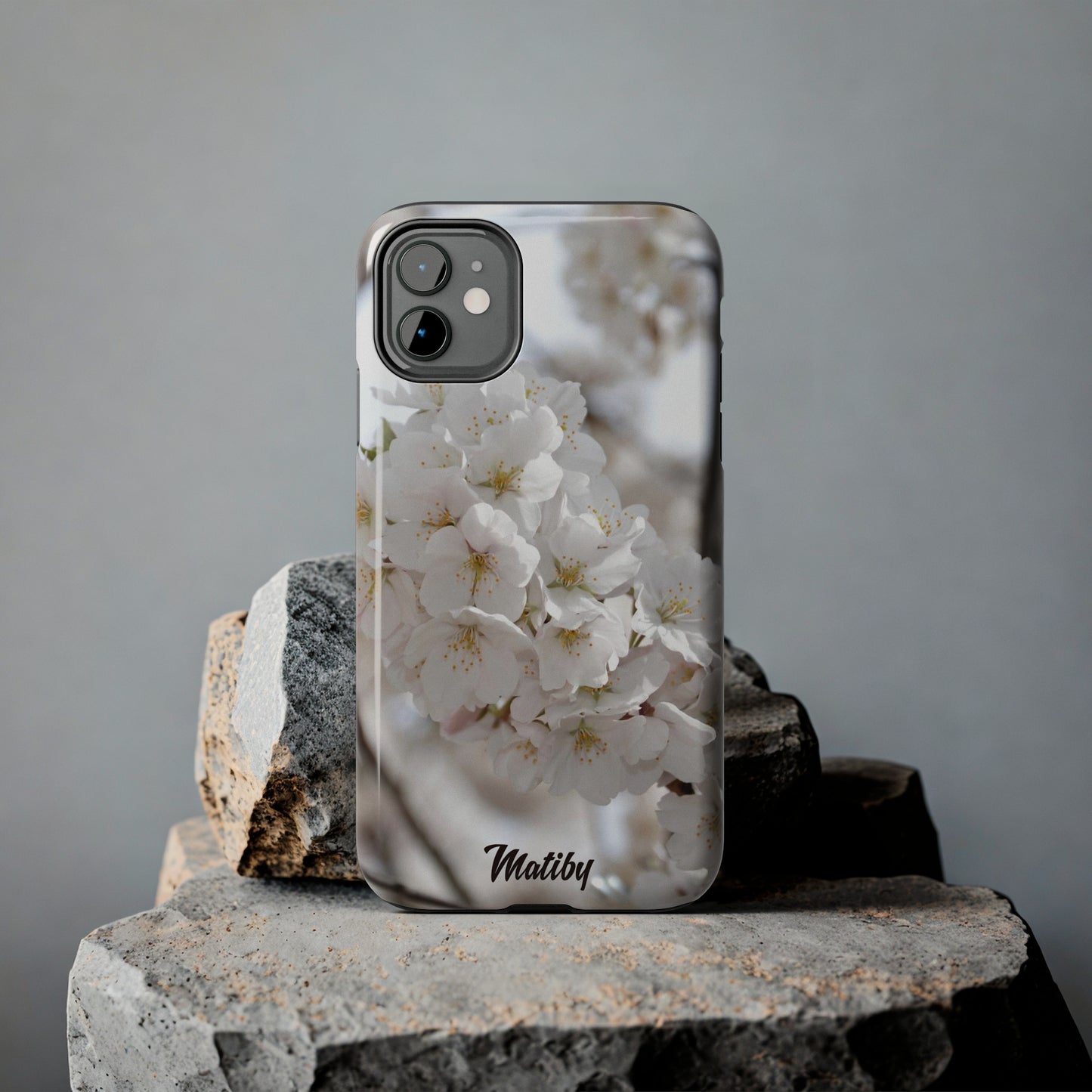 White Flower Tough Phone Cases