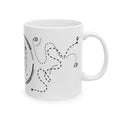 The Essentials Adventure Map #3 White Ceramic Mug — Nautical Compass Life & Treasure Trail Cup (11oz/15oz)