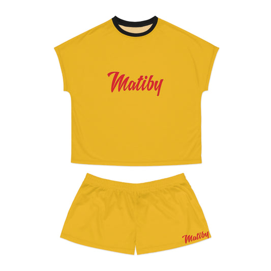 Matiby Women's Yellow Short Pajama Set (AOP)