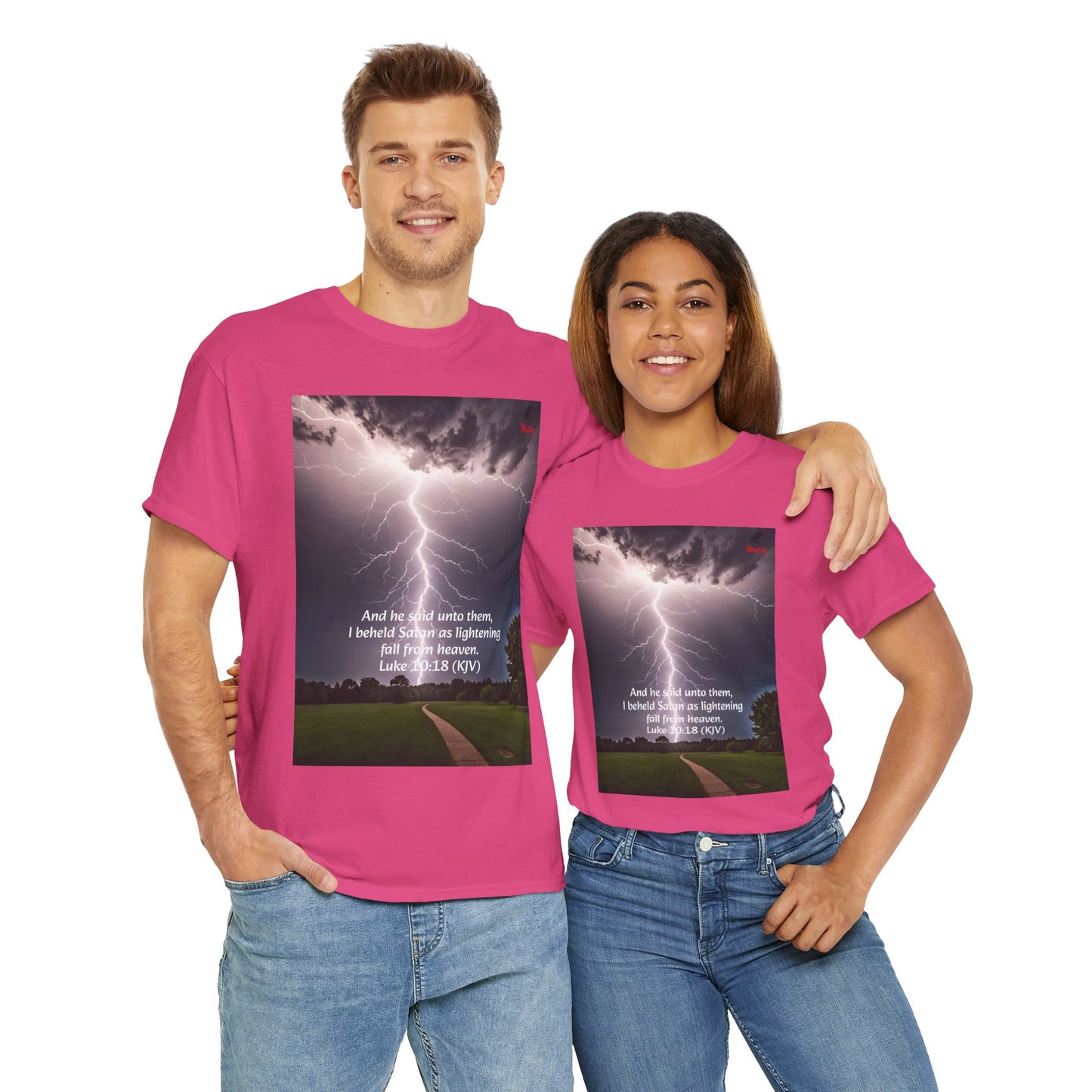 Lightning Style Satan's Fall Unisex Heavy Cotton Tee