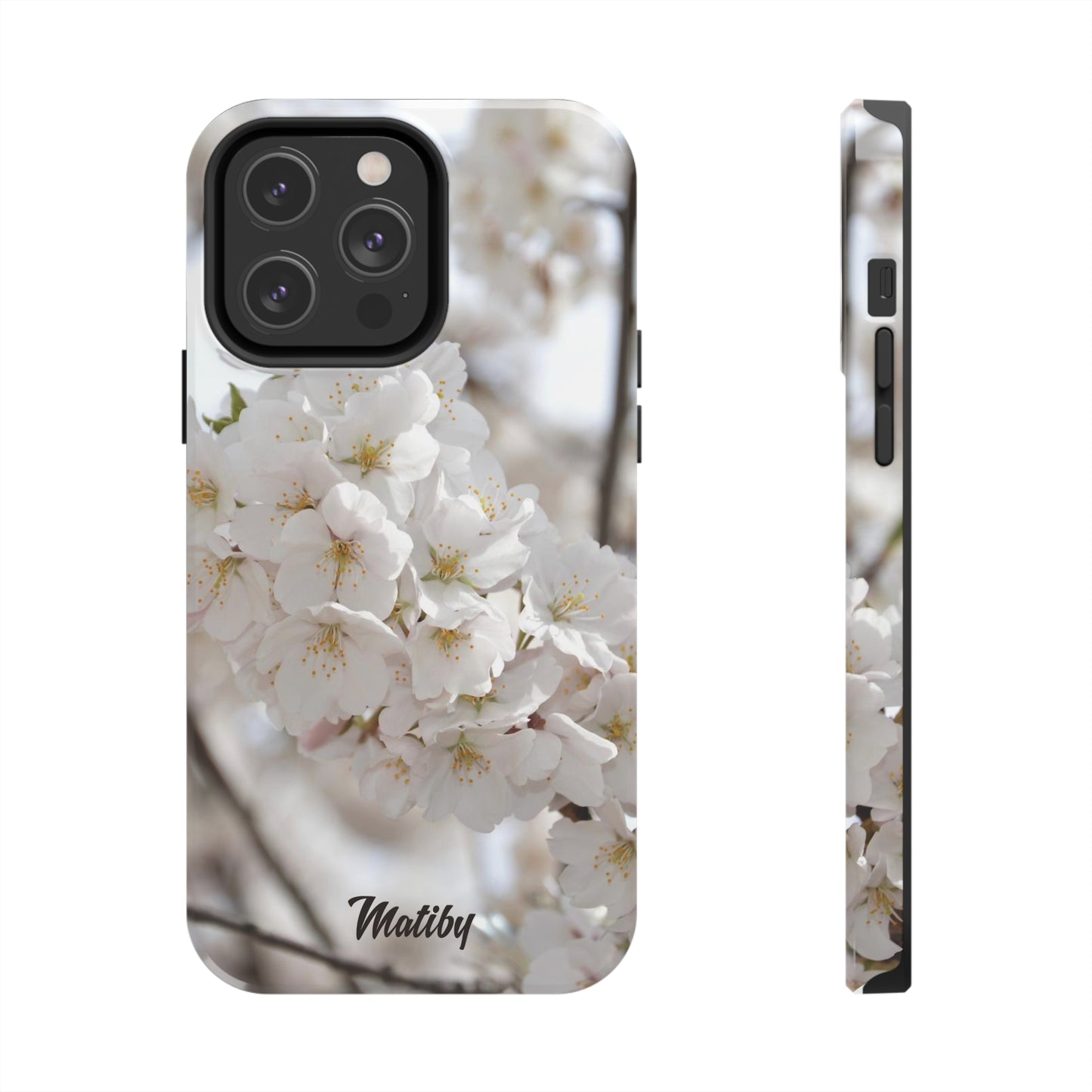 White Flower Tough Phone Cases