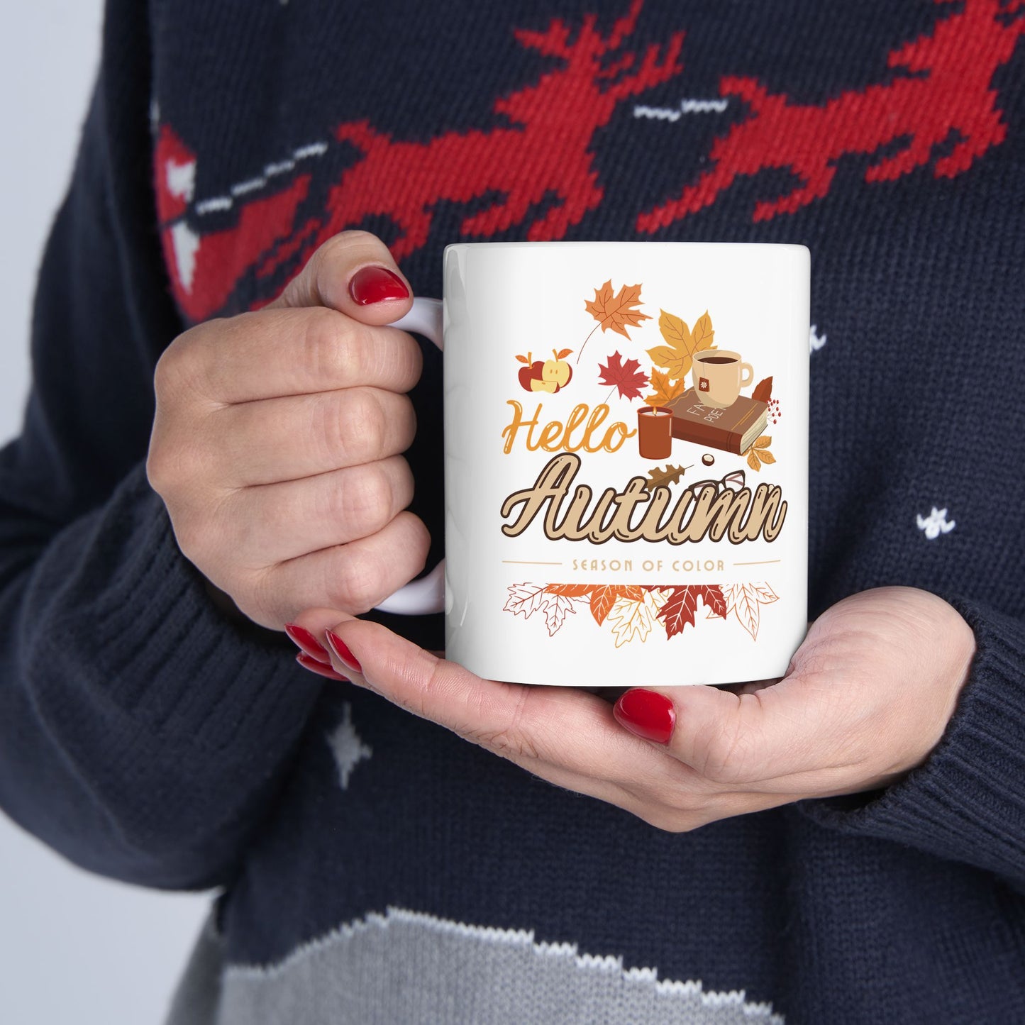 Journeys Hello Autumn Seasons of Change Ceramic Mugs, Gifts for the Holidays, Seasonal Mugs, Mug for All Occasions, Thanksgiving Mug