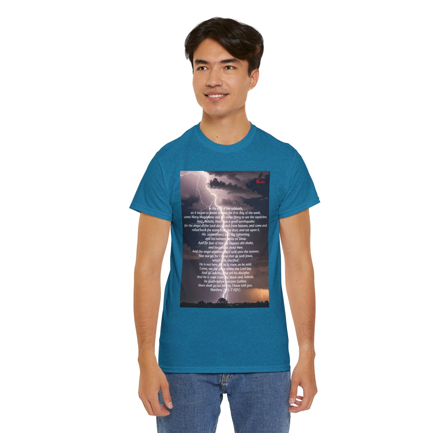 Lightning Style He is Risen Unisex Heavy Cotton Tee