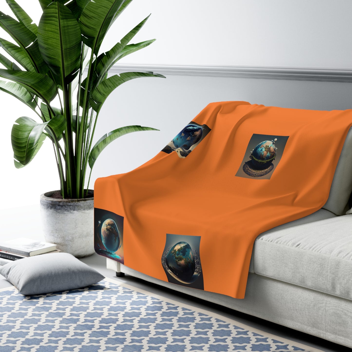 Matiby MEK Orange Sherpa Fleece Blanket