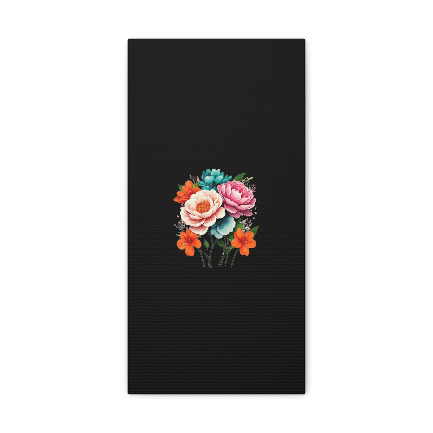 Floral Black Canvas Gallery Wraps