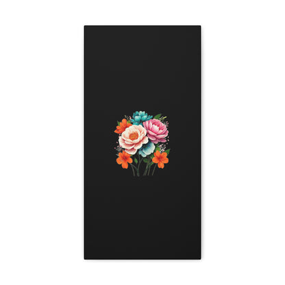 Floral Black Canvas Gallery Wraps