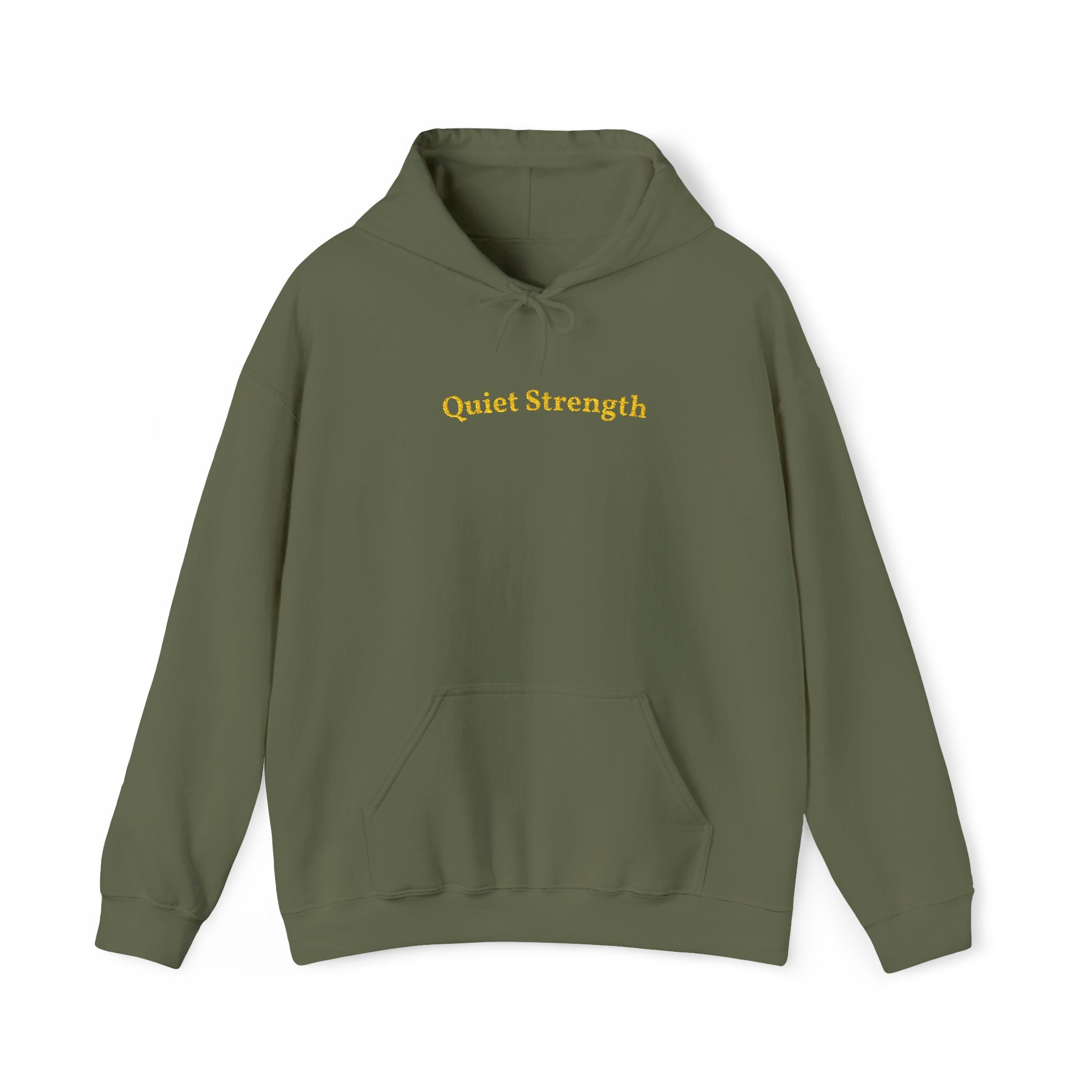 Quiet Strength Gold Embroidered Unisex Heavy Blend Hooded Sweatshirt, Strength And Hope Hoodie