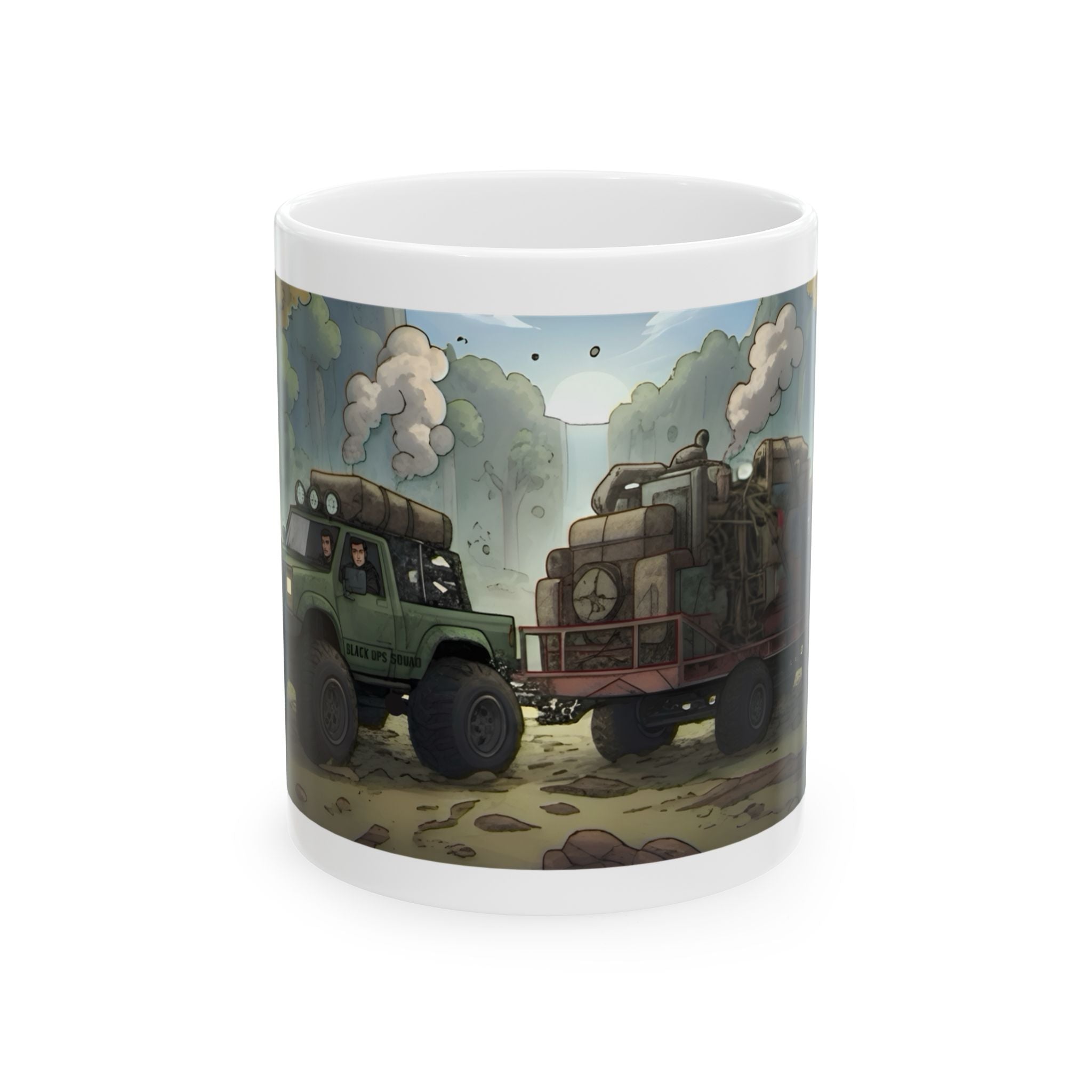 Adventure Trucks #2, Black Ops Squad White Ceramic Mug — Find Your Path To The Essentials Cup (11oz & 15oz)