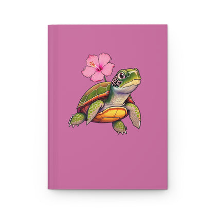 Turtle Rose Hardcover Journal Matte Light Pink