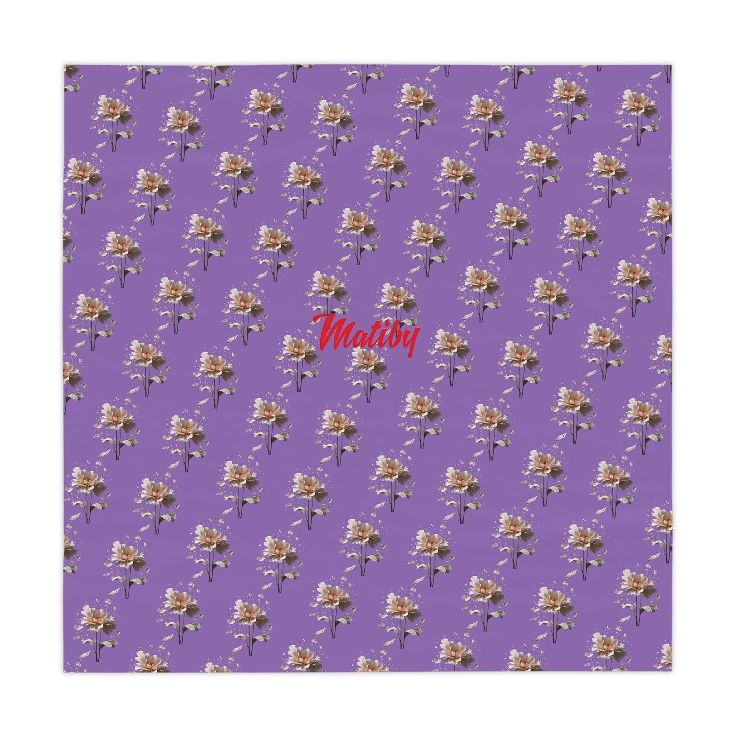 Matiby Light Purple Flower Tablecloth