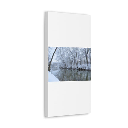 Winter River White Canvas Gallery Wraps