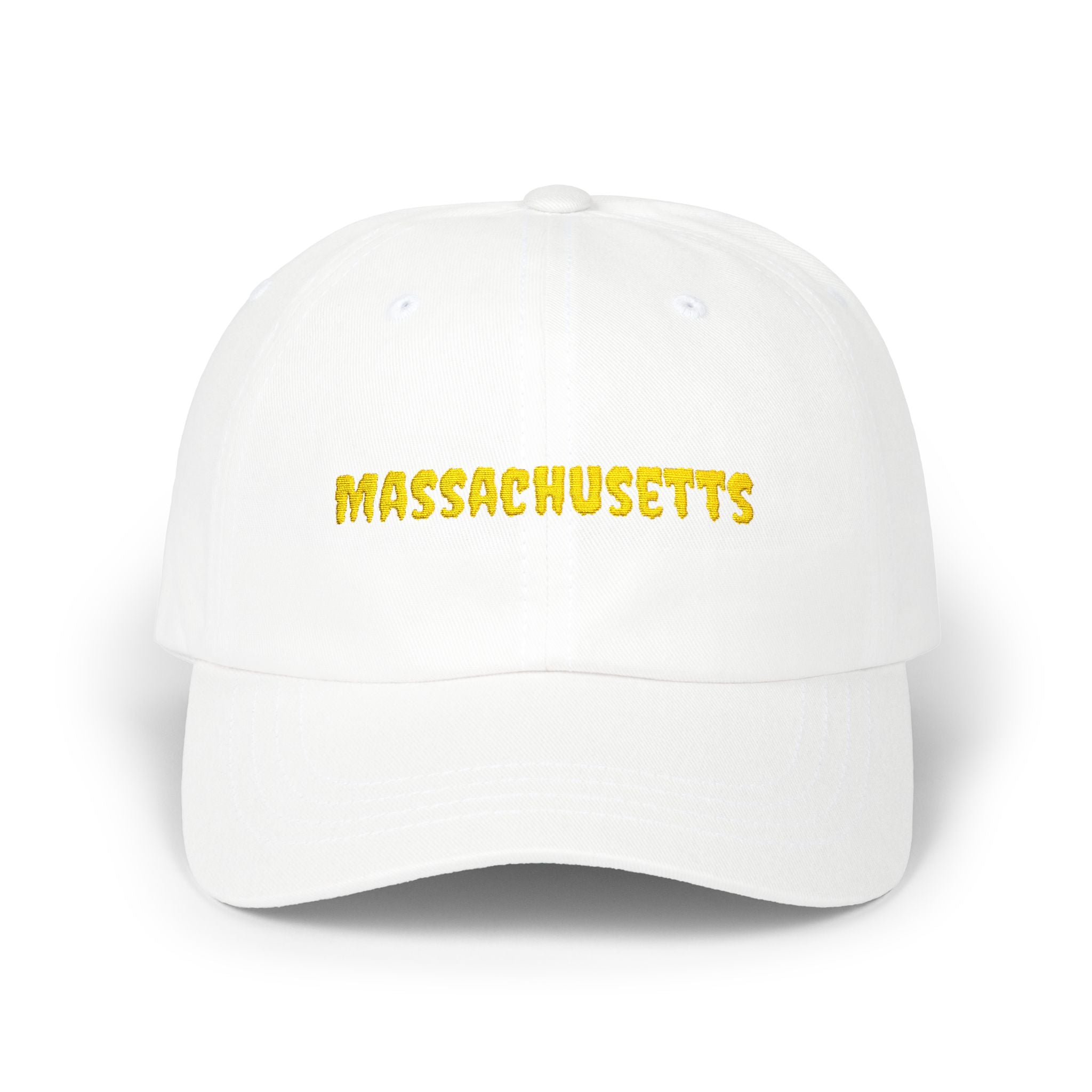 Massachusetts United States of America Gold Embroidered Classic Dad Cap | MA 6th USA Baseball Hat
