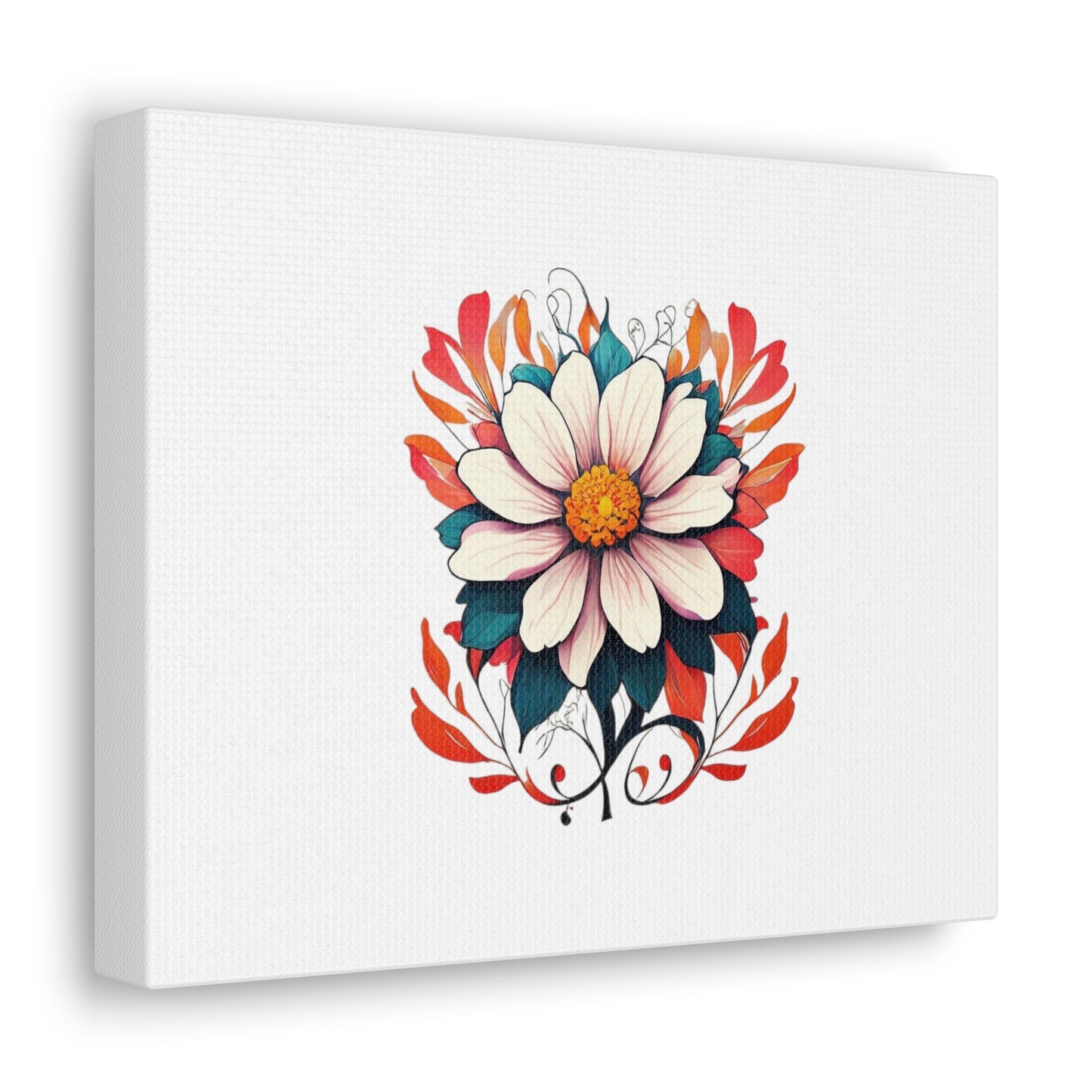 Floral White Canvas Gallery Wraps