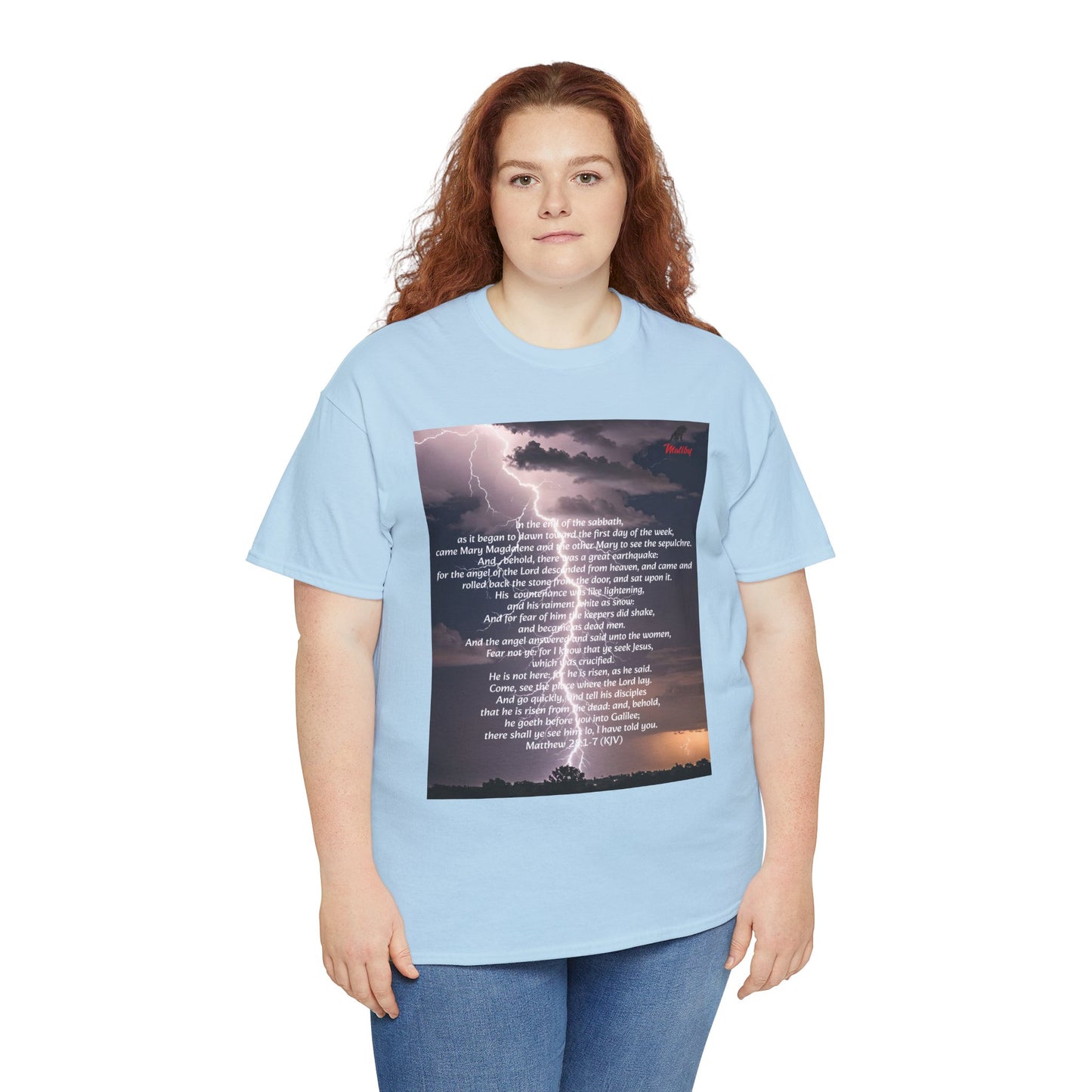 Lightning Style He is Risen Unisex Heavy Cotton Tee