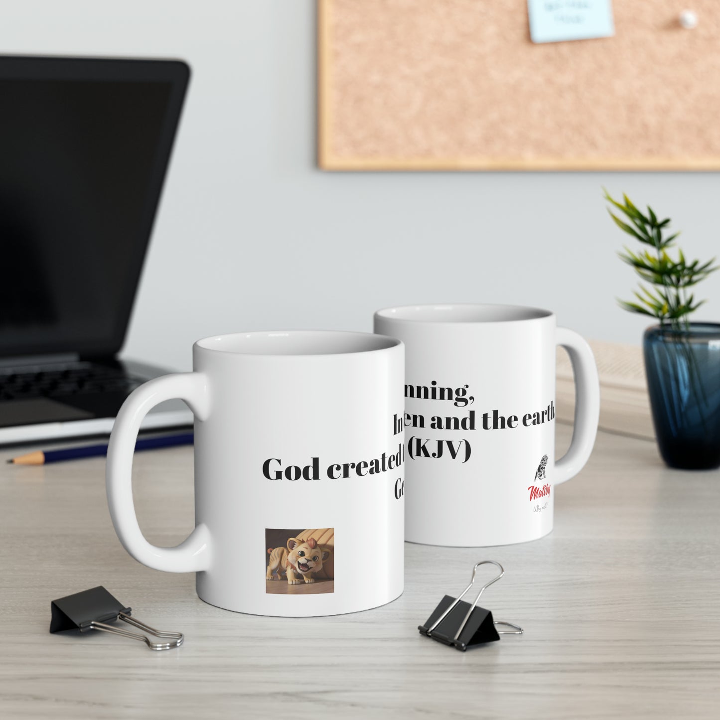 Bible Speaks Gen 1:1 Ceramic Mug, 11oz