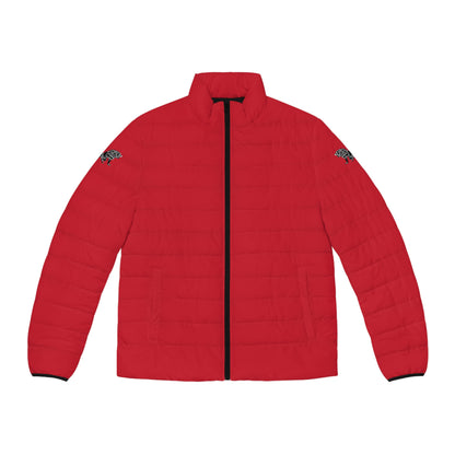 Men's Red Puffer Jacket (AOP)