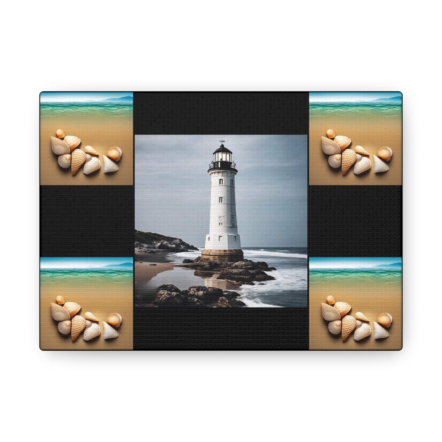 Lighthouse Black Canvas Gallery Wraps