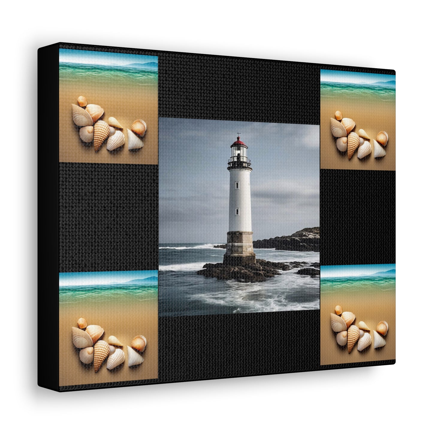 Lighthouse Black Canvas Gallery Wraps