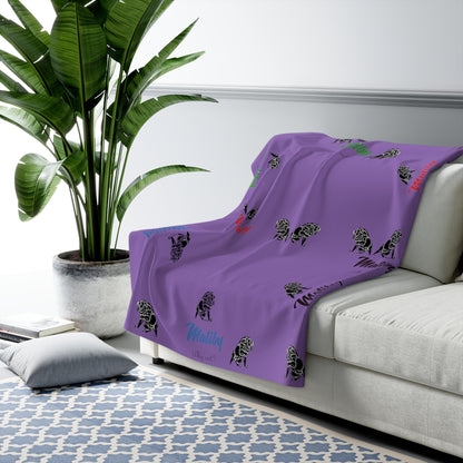 Matiby Lion Purple Sherpa Fleece Blanket