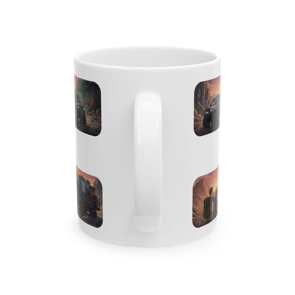 Adventure 4x4 Trucks #22, Game Dev, Photography, & Explorers On The Go White Ceramic Mug — Find Your Path To The Essentials Cup (11oz & 15oz)